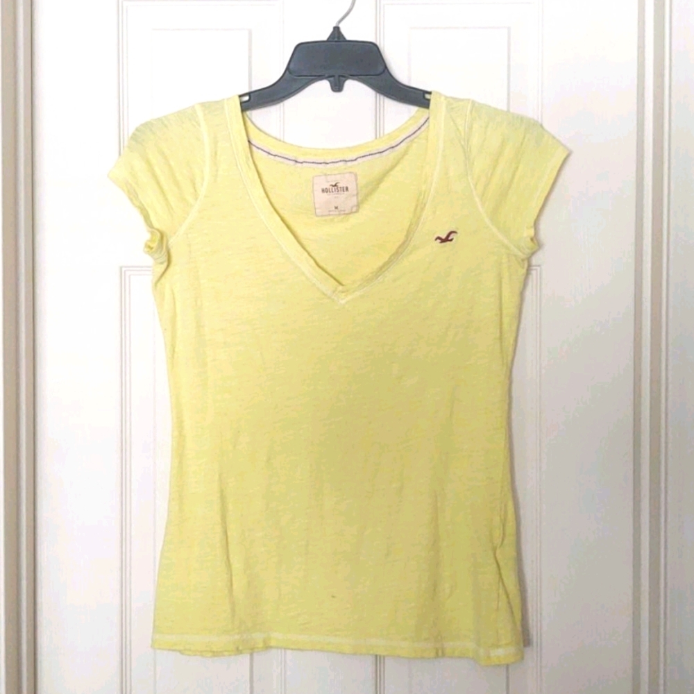 Hollister Yellow 100% Cotton Short-Sleeve Tee